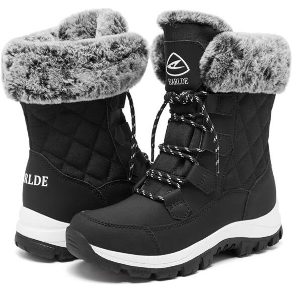 Women's Snow Boots Waterproof Winter Boots Mid-Calf Outdoor Lightweight Warm Fur - Picture 3 of 7